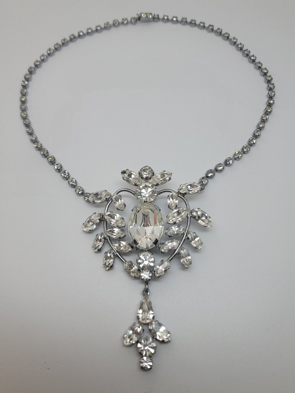 Vintage Rococo Style Rhinestone Necklace